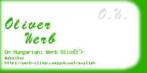 oliver werb business card